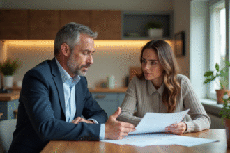 Couple en discussion sérieuse à la maison