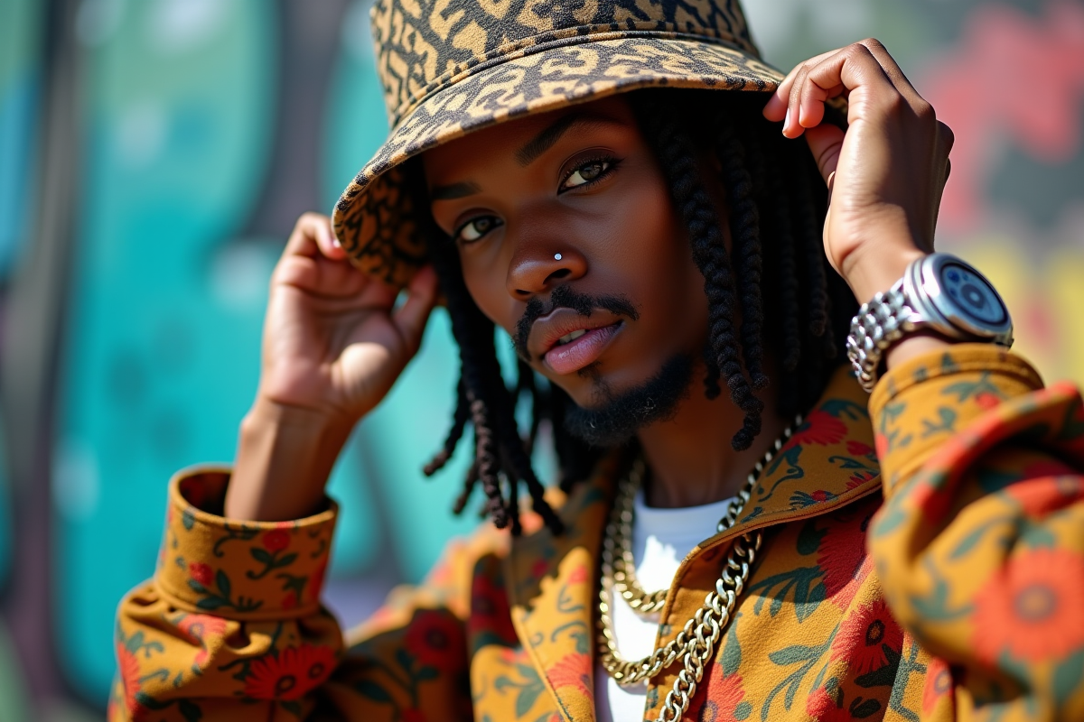 Zoom sur détails streetwear mode urbaine tendance
