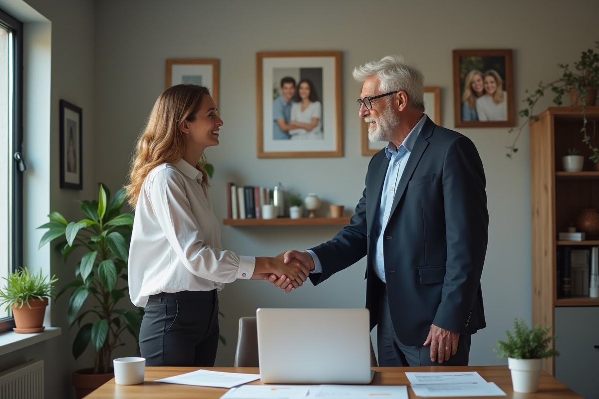 Échange professionnel entre deux personnes