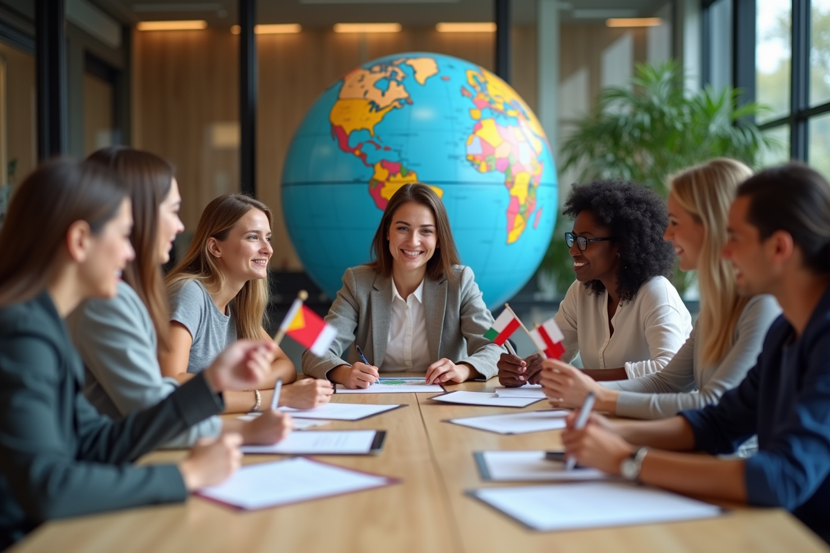 Groupe diversifié de jeunes adultes en réunion de travail