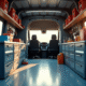 Intérieur moderne d'un Peugeot Expert bien organisé